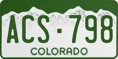 CO license plate ACS798