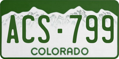 CO license plate ACS799
