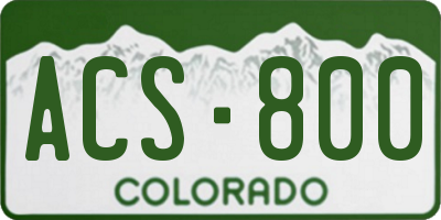 CO license plate ACS800