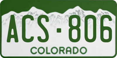 CO license plate ACS806