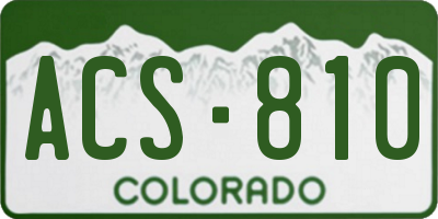 CO license plate ACS810