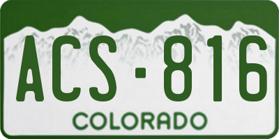 CO license plate ACS816