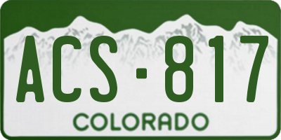 CO license plate ACS817