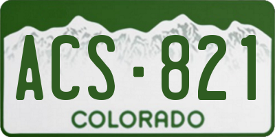 CO license plate ACS821