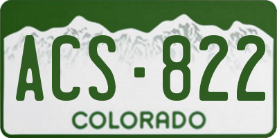CO license plate ACS822