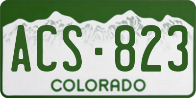 CO license plate ACS823