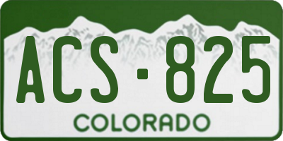 CO license plate ACS825