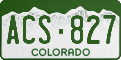 CO license plate ACS827