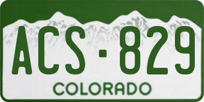 CO license plate ACS829