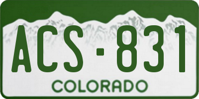 CO license plate ACS831