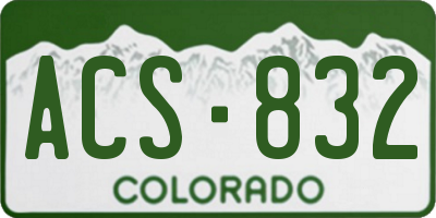 CO license plate ACS832