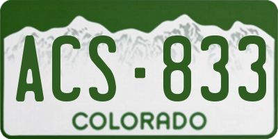 CO license plate ACS833