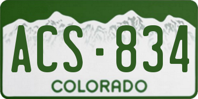 CO license plate ACS834