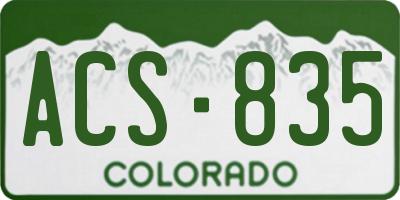 CO license plate ACS835