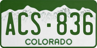 CO license plate ACS836