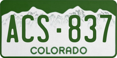 CO license plate ACS837
