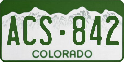 CO license plate ACS842