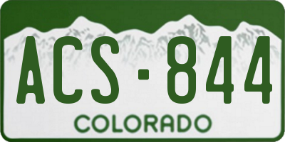CO license plate ACS844