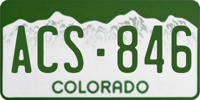 CO license plate ACS846