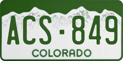 CO license plate ACS849