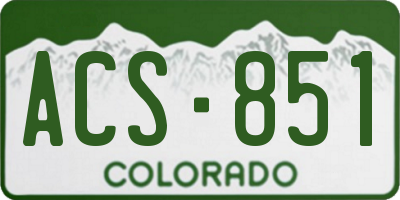CO license plate ACS851