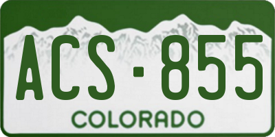 CO license plate ACS855