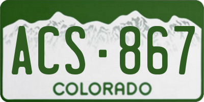 CO license plate ACS867