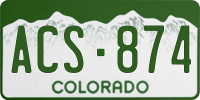 CO license plate ACS874