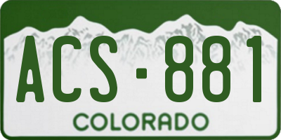 CO license plate ACS881