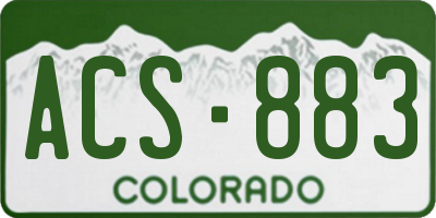 CO license plate ACS883