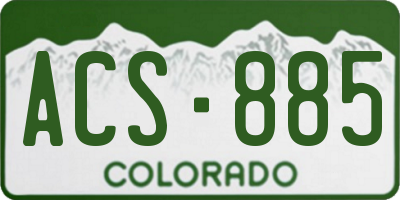 CO license plate ACS885