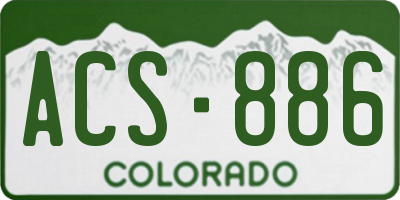 CO license plate ACS886
