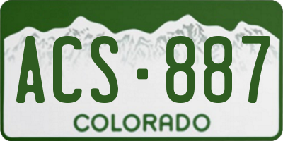 CO license plate ACS887
