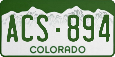 CO license plate ACS894