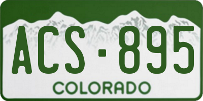 CO license plate ACS895