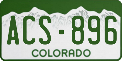 CO license plate ACS896