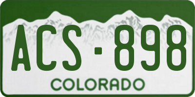CO license plate ACS898