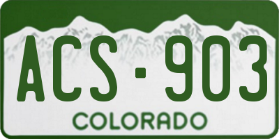 CO license plate ACS903