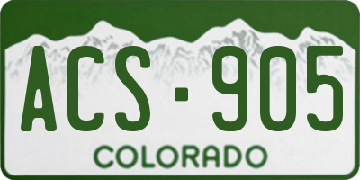 CO license plate ACS905