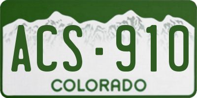 CO license plate ACS910