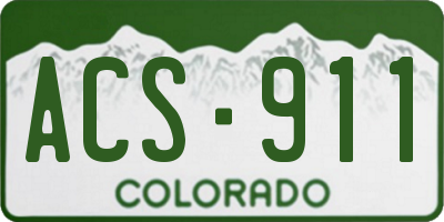 CO license plate ACS911