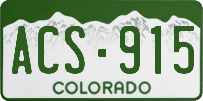 CO license plate ACS915