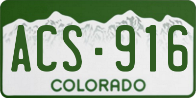 CO license plate ACS916