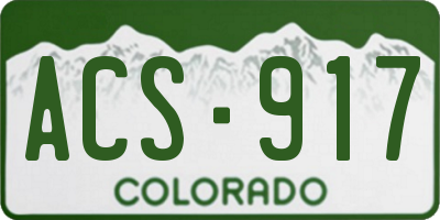 CO license plate ACS917
