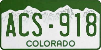 CO license plate ACS918