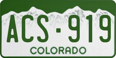 CO license plate ACS919