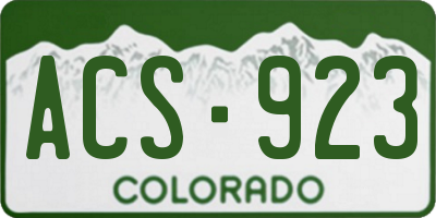 CO license plate ACS923