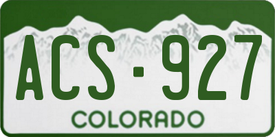 CO license plate ACS927
