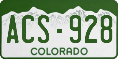 CO license plate ACS928