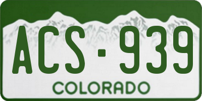 CO license plate ACS939